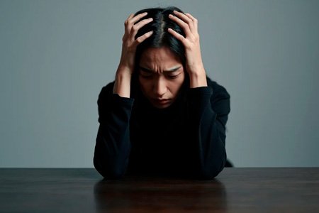 Девушка сидит за столом